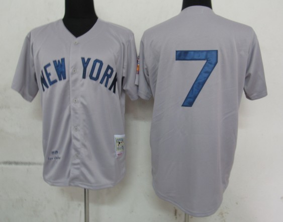 Mantle Grey M&N jersey, New York Yankees #7 MLB jersey