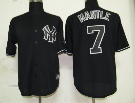 New York Yankees #7 Mantle Black MLB Fashion jersey