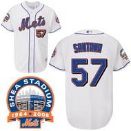New York Mets #57 Johan Santana MLB Jersey in White
