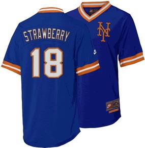 Blue Strawberry MLB New York Mets #18 Jersey