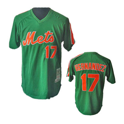 Green Keith Hernandez jersey, New York Mets #17 MLB M&N Jersey