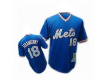 Blue Strawberry Mets M&N #18 Jersey


