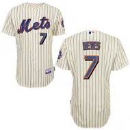 White Jose Reyes jersey, New York Mets #7 MLB Blue Strip Cool Base Jersey
