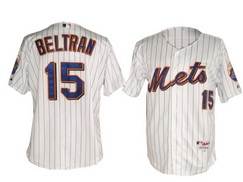 New York Mets #15 Carlos Beltran Cream MLB Pinstripe Jersey