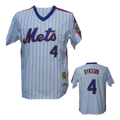 White Dykstra MLB New York Mets #4 Jersey