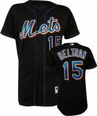 Carlos Beltran Jersey: MLB #15 New York Mets Jersey in Black