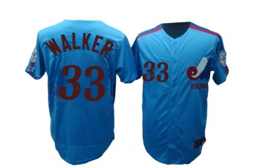 Blue Larry Walker Expos Mitchell and Ness #33 Jersey

