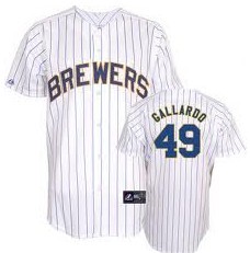 Minnesota Twins #49 Yovani Gallardo MLB Jersey in  Stripe White