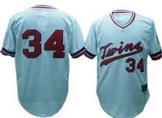 Twins #34 White Kirby Puckett MLB Throwback Jersey