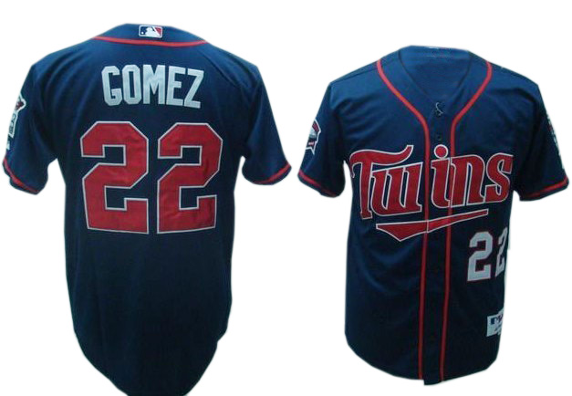 Blue Twins Carlos Gomez Away MLB Majestic Jersey