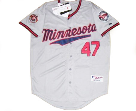 Francisco Liriano Grey jersey 2010 MLB Minnesota Twins jersey
