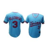 Harmon Killebrew Light Blue Jersey, Minnesota Twins #3 MLB Throwback Jersey