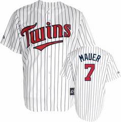  White Twins Mauer 2010 Season Inaugural MLB Jersey
