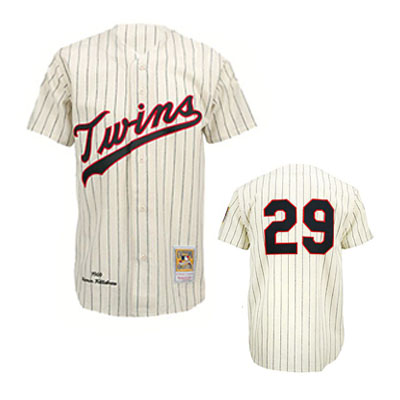  Cream Rod Carew jersey, Minnesota Twins #29 M&N MLB Jersey