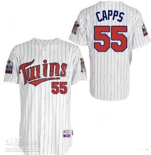 White Minnesota Twins Capps MLB #55 Jersey