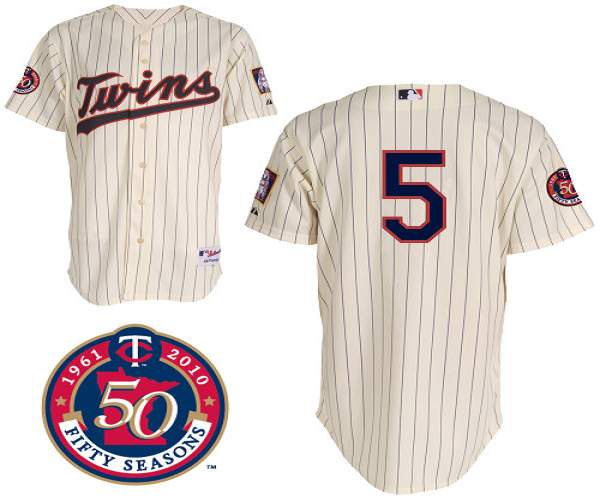 #5 Michael Cuddyer   Cream Minnesota Twins MLB 2010 Season Inaugural Jersey