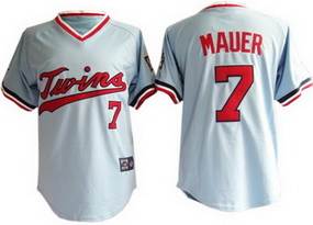 Baby Blue Twins Mauer MLB M&N Jersey