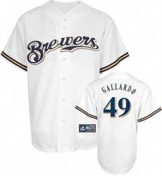 MLB #49 White Gallardo  Milwaukee Brewers jersey