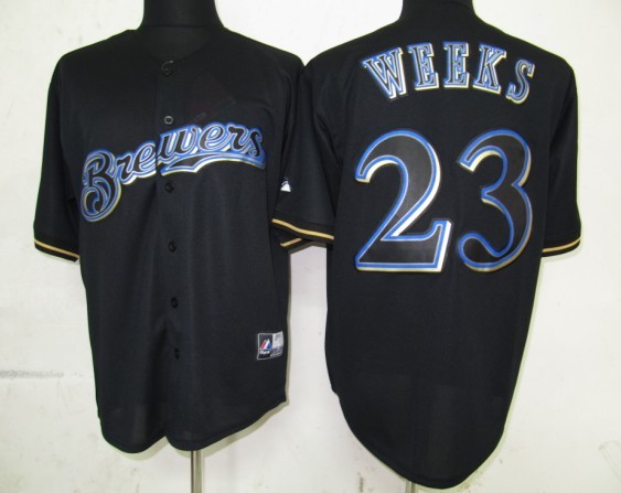 Black Weeks jersey, Milwaukee Brewers #23 MLB Fashion Jersey