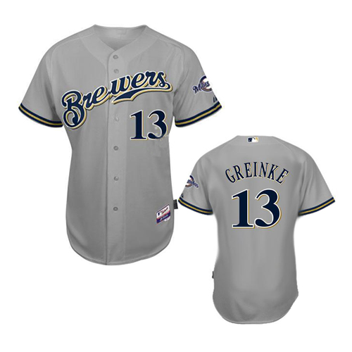 Milwaukee Brewers #13 Zack Greinke Grey MLB Jersey