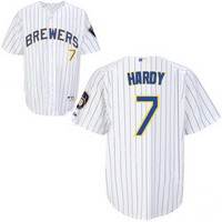 Milwaukee Brewers #7 J.J. Hardy Home Alternate MLB Jersey in White