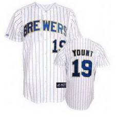 Yount White Jersey, Milwaukee Brewers #19 MLB Jersey