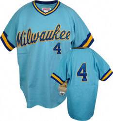 Blue Paul Molitor jersey, Milwaukee Brewers #4 MLB Jersey