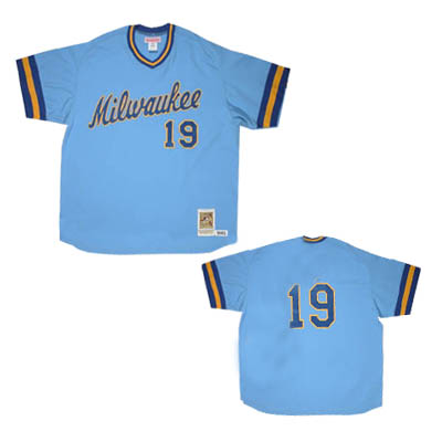 Blue Milwaukee Brewers Yount M&N 1982  MLB #19 Jersey