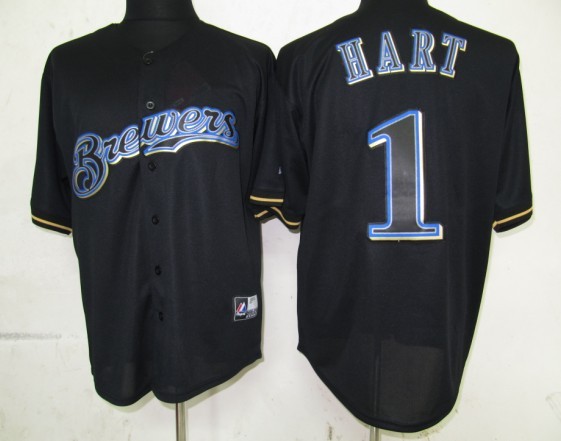 Black Brewers Hart MLB Fashion Jersey