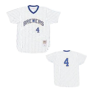 White Paul Molitor jersey, Milwaukee Brewers #4 M&N MLB Jersey
