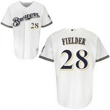 White Prince Fielder Home jersey, Milwaukee Brewers #28 MLB Jersey
