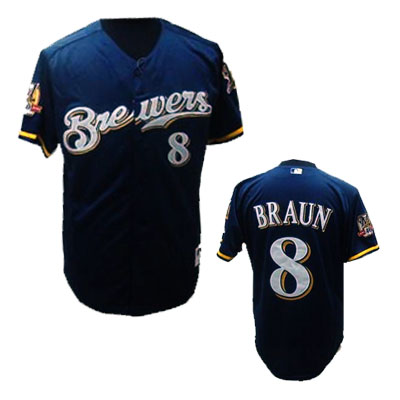 Ryan Braun Blue jersey MLB Milwaukee Brewers jersey
