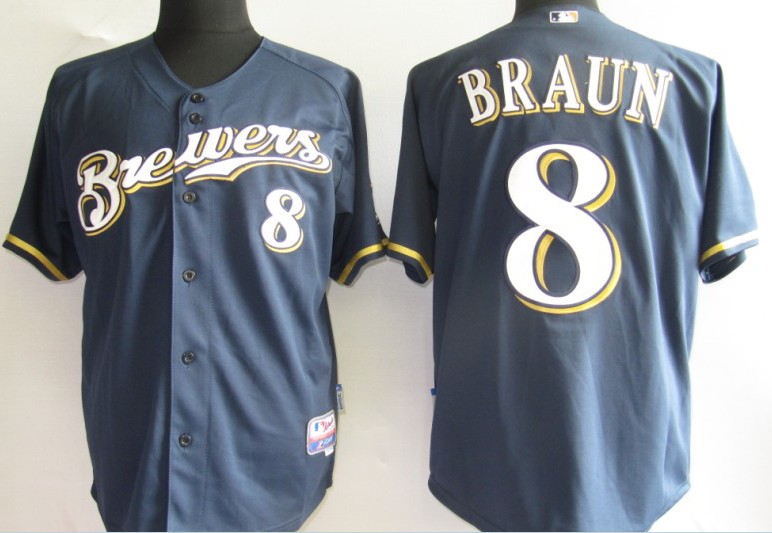 blue Ryan Braun jersey, Milwaukee Brewers #8 MLB Jersey