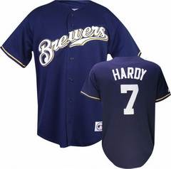 Milwaukee Brewers #7 J.J. Hardy MLB Jersey in Blue