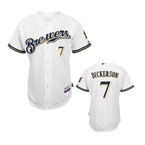 White Milwaukee Brewers Dickerson MLB #7 Jersey