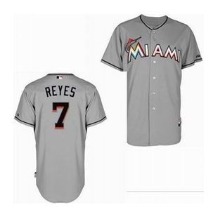 Grey Jose Reyes jersey, Miami Marlins #7 Cool Base 2012 New Jersey