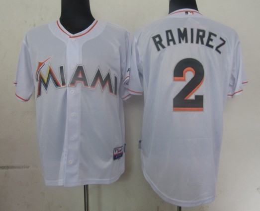 White Miami Marlins Ramirez 2012 New #2 Jersey