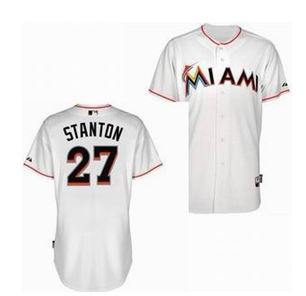 White Mike Stanton jersey, Miami Marlins #27 2012 New Jersey