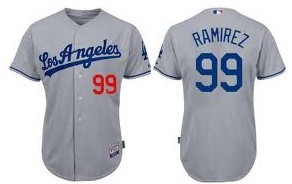 #99 Manny Ramirez Grey Los Angeles Dodgers MLB Jersey