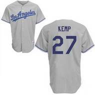 Los Angeles Dodgers #27 Matt Kemp Stitched Replithentic Jersey in Grey