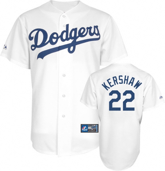 white Los Angeles Dodgers Clayton Kershaw Home MLB #22 Jersey