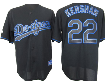 #22 Kershaw Black Los Angeles Dodgers Fashion MLB Jersey