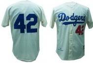 Jackie Robinson Cream Jersey, Los Angeles Dodgers #42 M&N MLB Jersey