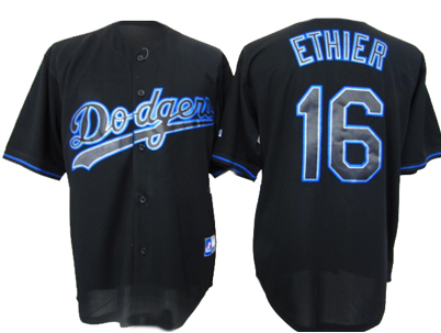 ETHIER Jersey: Fashion MLB #16 Los Angeles Dodgers Jersey in Black