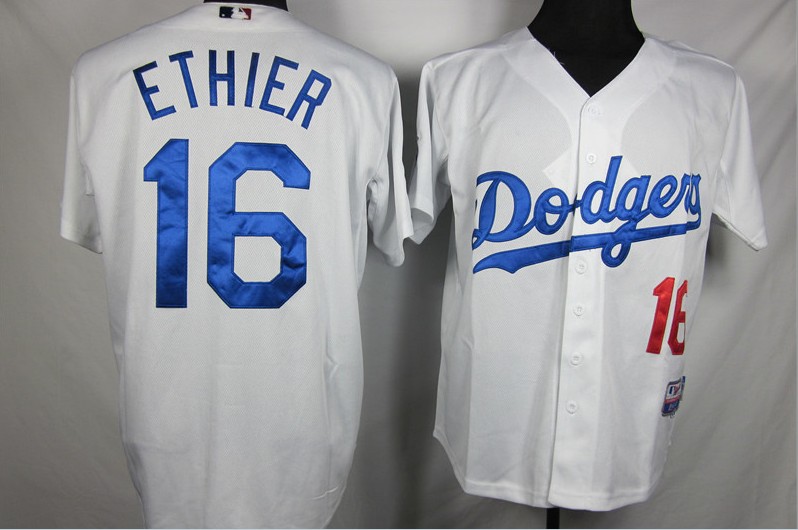 Cool Base #16 White ETHIER Los Angeles Dodgers jersey