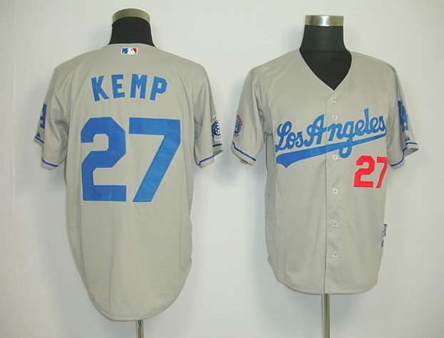 grey Matt Kemp MLB Los Angeles Dodgers #27 Jersey