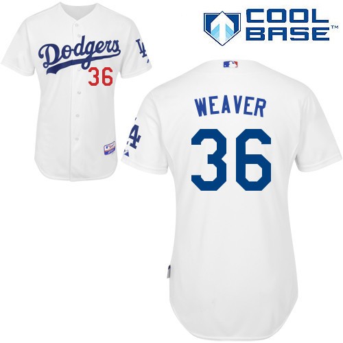  white Dodgers Jeff Weaver Stitched Replithentic Jersey