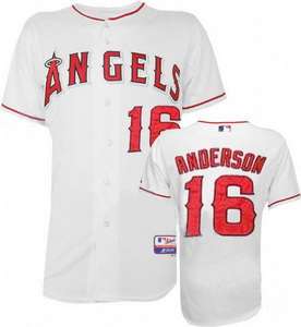 Los Angeles Angels of Anaheim #16 Garret Anderson White MLB Jersey