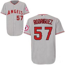 Los Angeles Angels of Anaheim #57 Francisco Rodriguez Grey Jersey