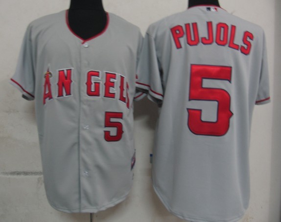 #5 pujols Grey Los Angeles Angels MLB Jersey